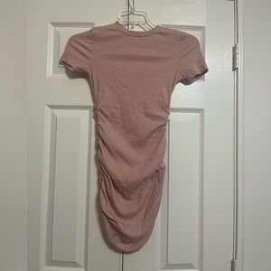 Pink FItted Ribbed Dress